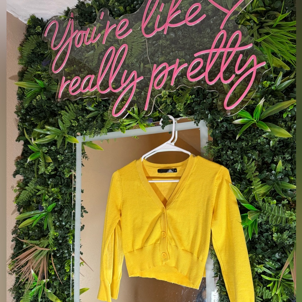 Yellow Crop Cardigan